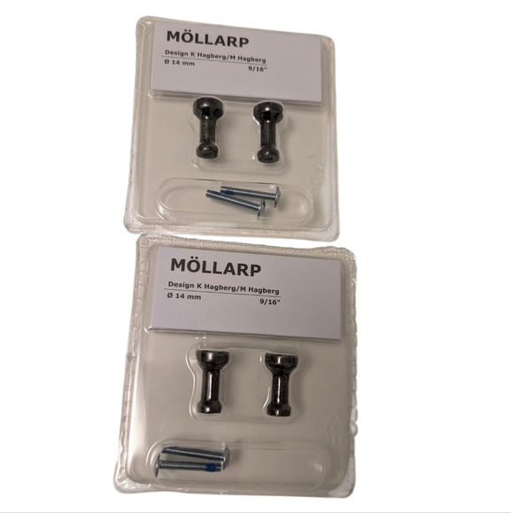 IKEA Mollarp Drawer Knobs Pulls Pewter 6-PC Lot 14mm - Picture 1 of 8